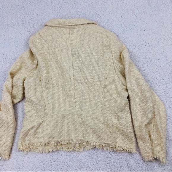H&M Tweed Jacket Cream w/ Silver Zippers - Picture 5 of 5